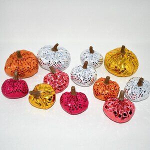 Weysat 12 Pcs Thanksgiving Disco Pumpkins Decorations, NWT